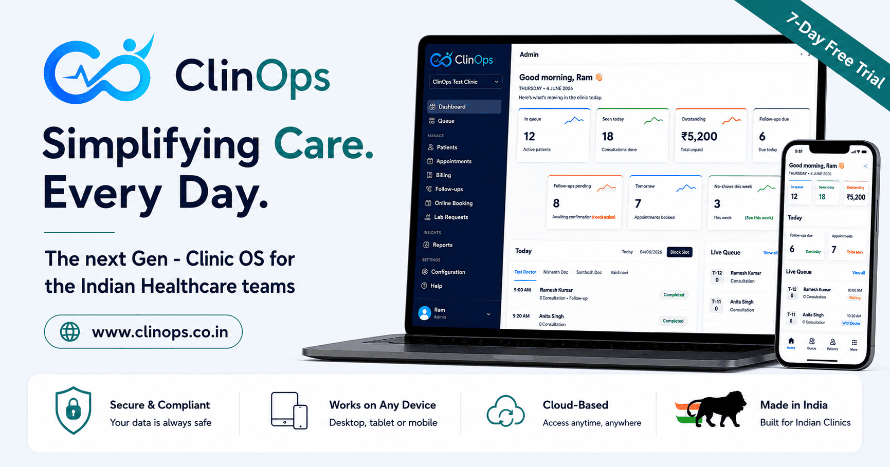 ClinOps — Next-Gen Clinic Management Software for Indian Healthcare